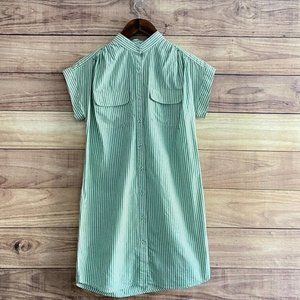 Steven Alan 100% silk button down mandarin collar tshirt dress size P